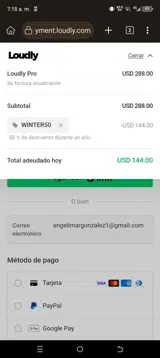 WINTER50 coupon verification screenshot
