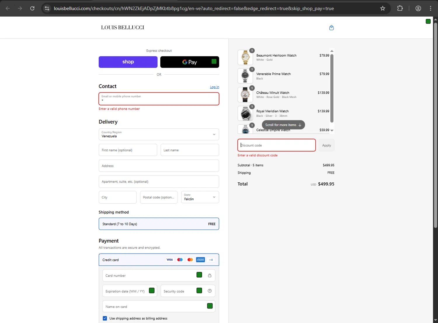 Louis Bellucci promo code screenshot showing code 20OFF applied at Louis Bellucci checkout page. Uploaded by SimplyCodes community member MAHORAGA on Sep 4, 2025