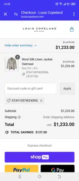 Stay1057WZ459Q coupon verification screenshot