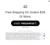 FREESHIP29 coupon verification screenshot