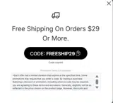 FREESHIP29 coupon verification screenshot