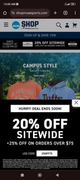 25off75 coupon verification screenshot