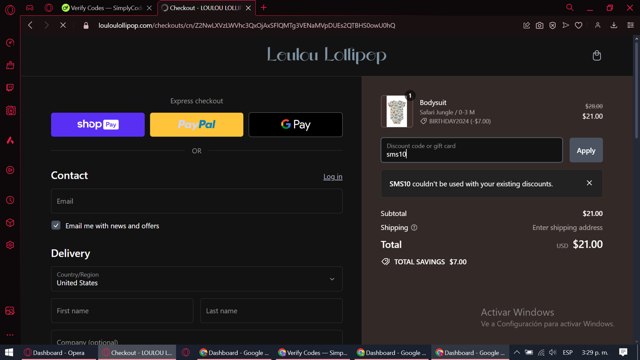 Loulou Lollipop checkout page showing Loulou Lollipop promo code box | Screenshot taken by SimplyCodes community member on May 24, 2024