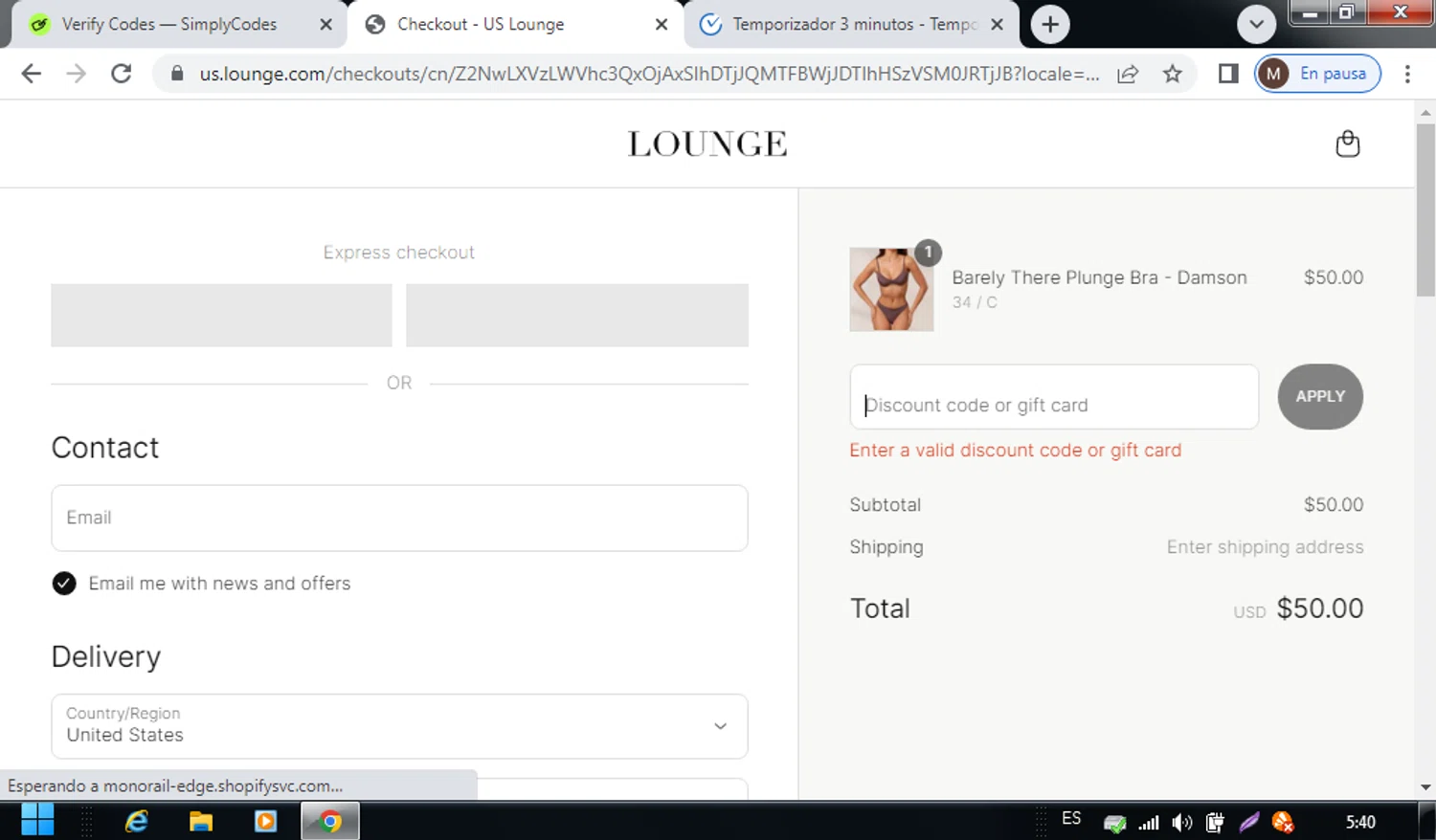 Lounge Underwear discount code screenshot showing code SOPHIA10 applied at Lounge Underwear checkout page. Uploaded by SimplyCodes community member SwiftDefender9897 on Jun 10, 2025