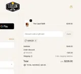 SAVE20 coupon verification screenshot