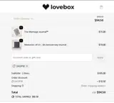 Love Box coupon verification screenshot