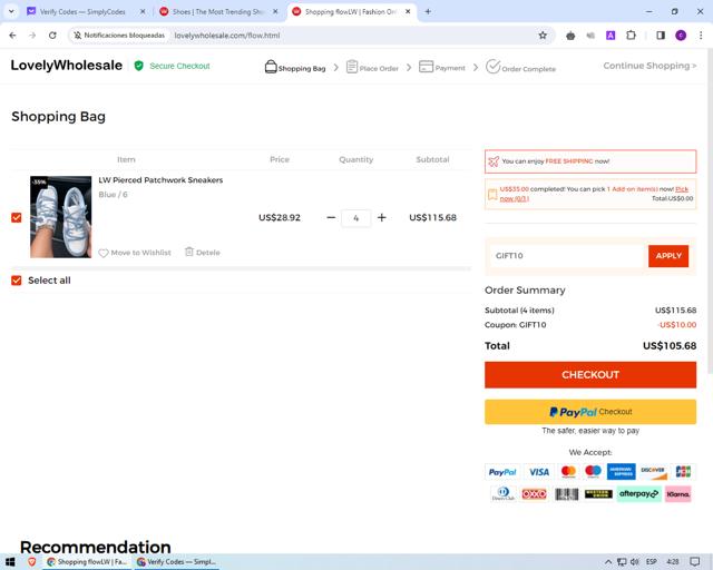 LovelyWholesale checkout page showing LovelyWholesale promo code box | Screenshot taken by SimplyCodes community member on Mar 7, 2024