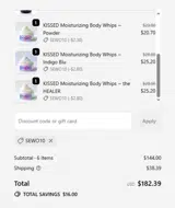 SEWO10 coupon verification screenshot