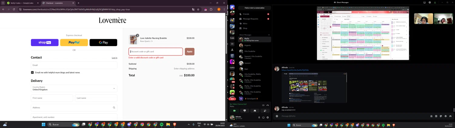 Lovemere discount code screenshot showing code LOVEBINDER applied at Lovemere checkout page. Uploaded by SimplyCodes community member davidsalazar on Apr 26, 2025
