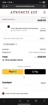 welcome10 coupon verification screenshot