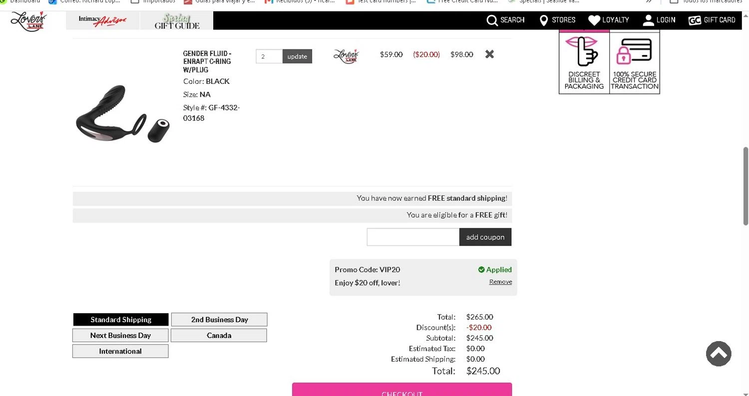 Lover's Lane promo code screenshot showing code VIP20 applied at Lover's Lane checkout page. Uploaded by SimplyCodes community member LAMINEJAMAL on Jun 5, 2026