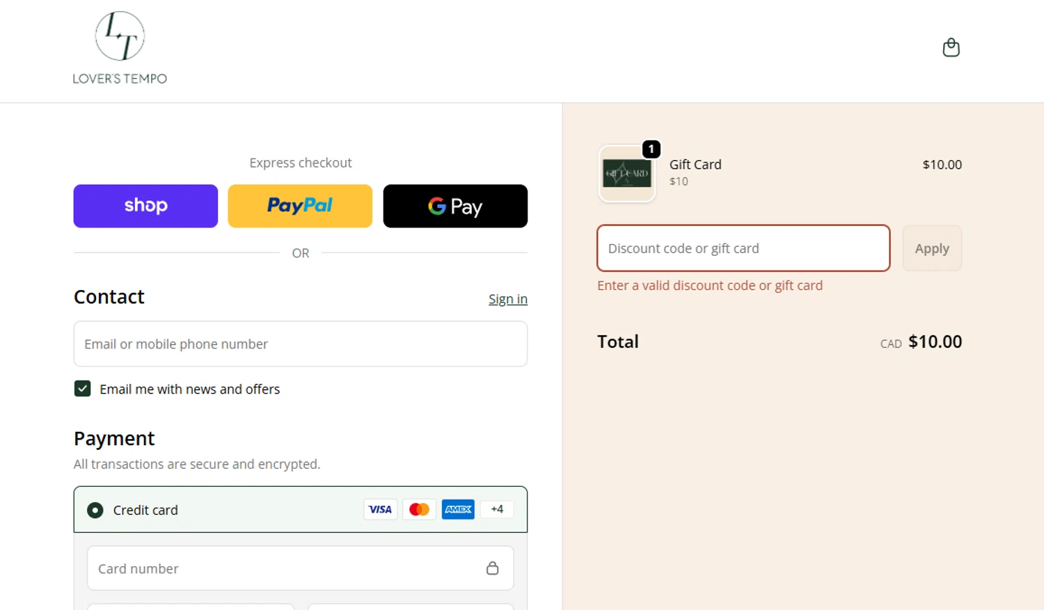 Lover's Tempo discount code screenshot showing code 15offgc applied at Lover's Tempo checkout page. Uploaded by SimplyCodes community member SaleTiger4389 on Dec 20, 2025