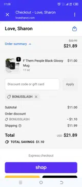 bonusslash coupon verification screenshot