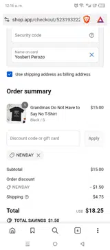 NEWDAY coupon verification screenshot