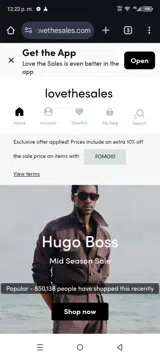 Love the Sales coupon verification screenshot