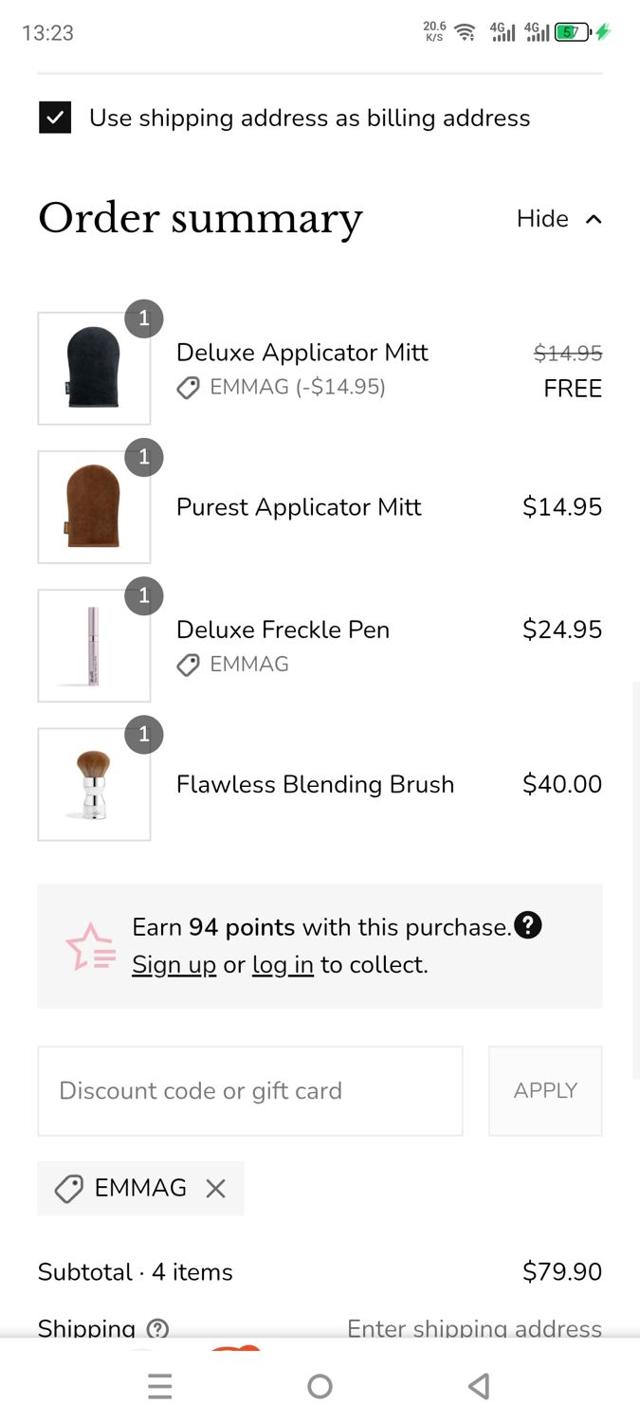 Loving Tan checkout page showing Loving Tan promo code box | Screenshot taken by SimplyCodes community member on Sep 9, 2025
