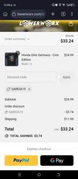 GARCIA15 coupon verification screenshot