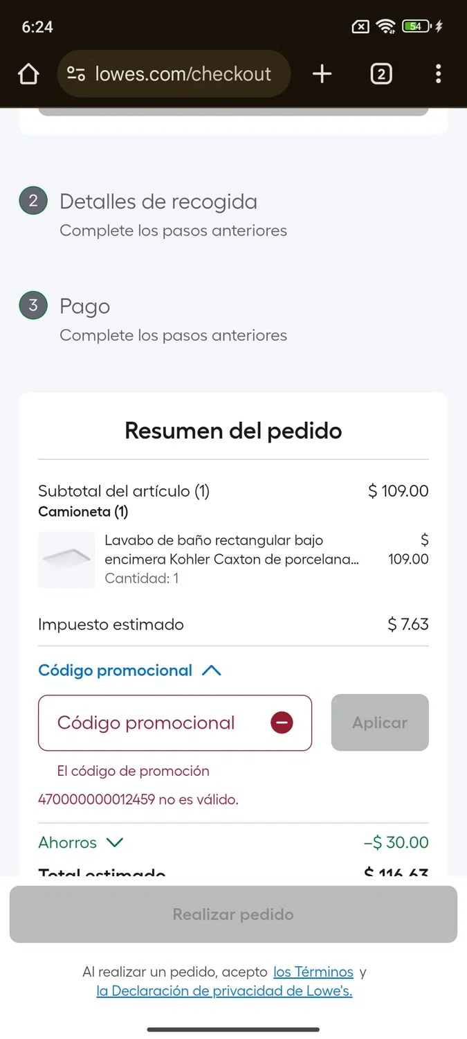 Lowe's promo code screenshot showing code 470000000012459 applied at Lowe's checkout page. Uploaded by SimplyCodes community member DealHawk3765 on Mar 27, 2025