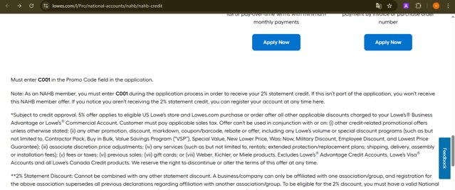 Lowe's checkout page showing Lowe's promo code box | Screenshot taken by SimplyCodes community member on Mar 30, 2025
