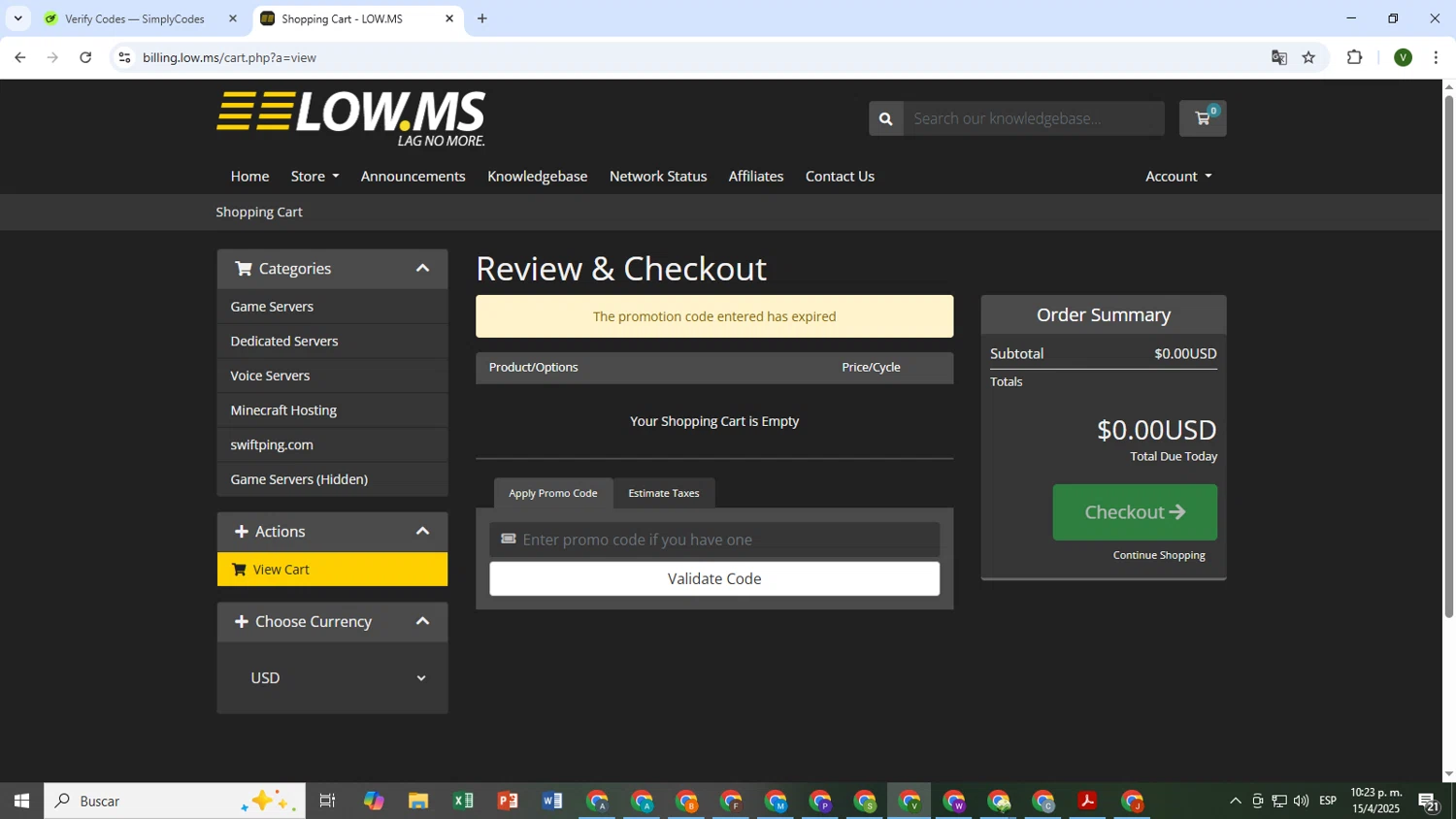 LOW.MS promo code screenshot showing code pal10 applied at LOW.MS checkout page. Uploaded by SimplyCodes community member ScanVirtuoso3169 on Apr 16, 2025