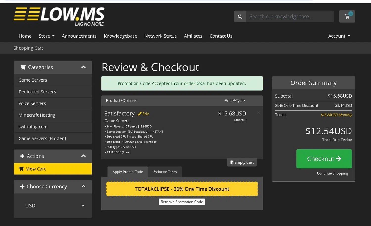 LOW.MS promo code screenshot showing code TOTALXCLIPSE applied at LOW.MS checkout page. Uploaded by SimplyCodes community member LAMINEJAMAL on Nov 20, 2025