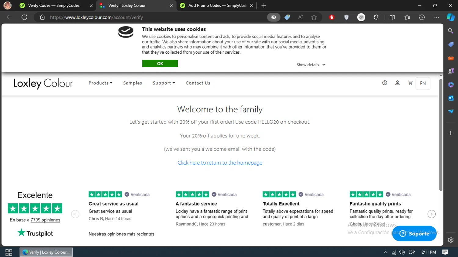 Loxley Colour checkout page showing Loxley Colour promo code box | Screenshot taken by SimplyCodes community member on Jul 27, 2024