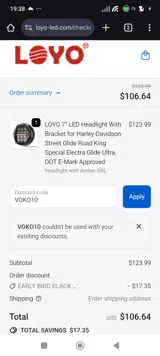 VOKO10 coupon verification screenshot