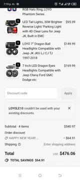 LOYOLE10 coupon verification screenshot