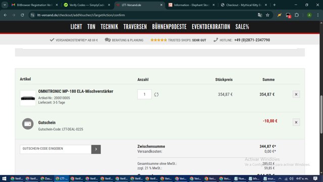LTT checkout page showing LTT discount code box | Screenshot taken by SimplyCodes community member on Jun 21, 2025