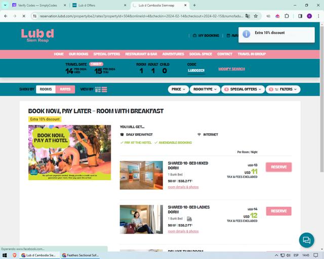 Lub d checkout page showing Lub d promo code box | Screenshot taken by SimplyCodes community member on Feb 14, 2024