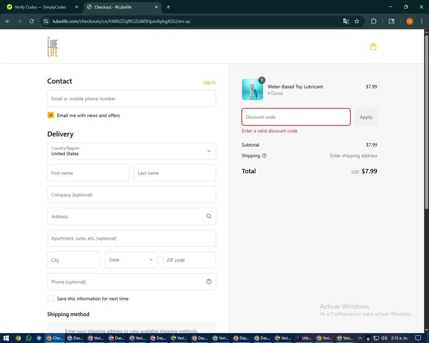 Lubelife promo code screenshot showing code GETLUBED20 applied at Lubelife checkout page. Uploaded by SimplyCodes community member MoneyPhoenix4664 on Sep 4, 2025