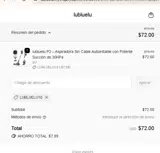 LUBLUELU10 coupon verification screenshot