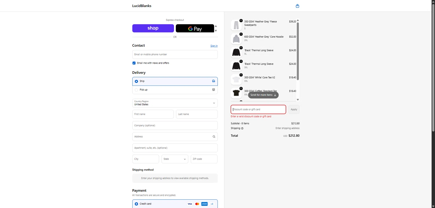 LucidBlanks discount code screenshot showing code SUMMERSALE applied at LucidBlanks checkout page. Uploaded by SimplyCodes community member NobleWarden1688 on Feb 13, 2026