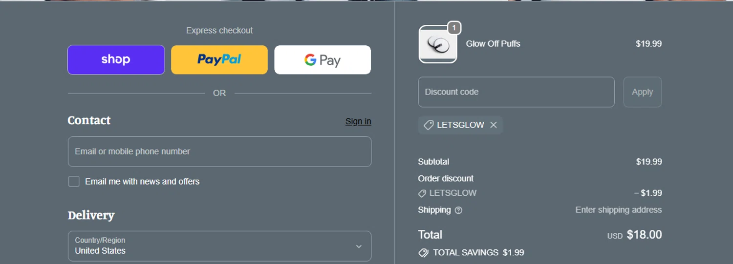 Lucid Neon promo code screenshot showing code LETSGLOW applied at Lucid Neon checkout page. Uploaded by SimplyCodes community member SilverMakeup on May 30, 2026