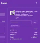WELCOME15 coupon verification screenshot