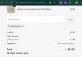 WELCOME10 coupon verification screenshot