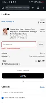 COUPERT15 coupon verification screenshot