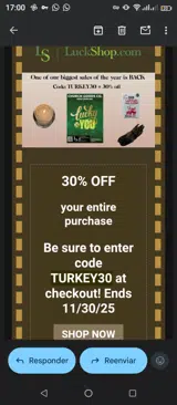 Luck Shop coupon verification screenshot