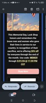 Luck Shop coupon verification screenshot
