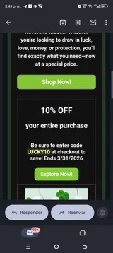 Luck Shop coupon verification screenshot