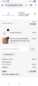 Madisond coupon verification screenshot