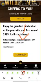 JANLUCK37 coupon verification screenshot