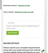 Lucky Link Peptides coupon verification screenshot