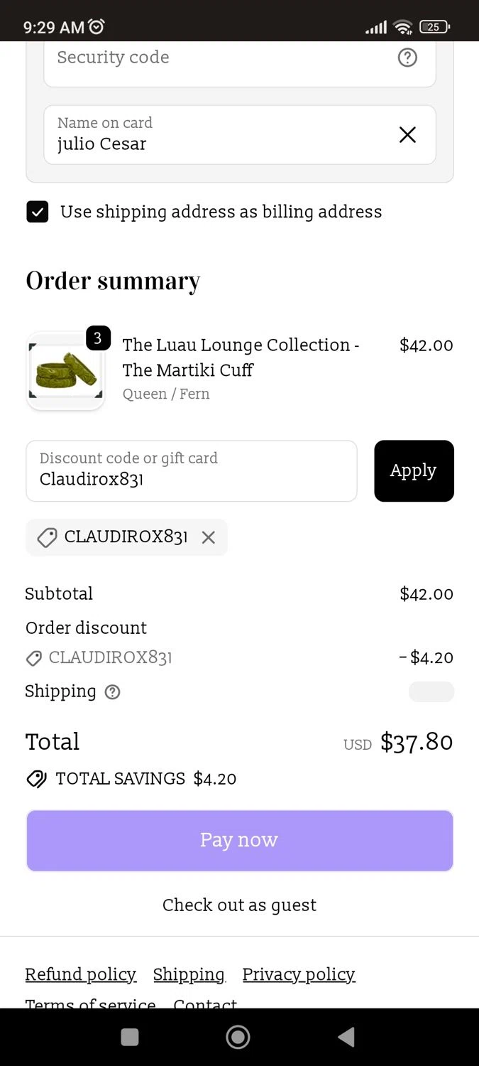 Lucky Lou Shoes promo code screenshot showing code Claudirox831 applied at Lucky Lou Shoes checkout page. Uploaded by SimplyCodes community member CrownLion2750 on Oct 18, 2025