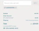 LUCKYOCTO20 coupon verification screenshot