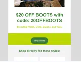 20OFFBOOTS coupon verification screenshot