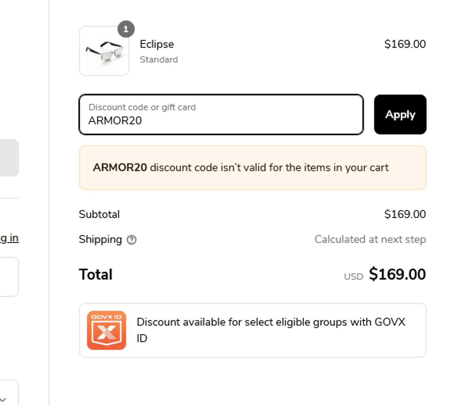 Lucyd discount code screenshot showing code ARMOR20 applied at Lucyd checkout page. Uploaded by SimplyCodes community member goldhooh on Apr 1, 2025