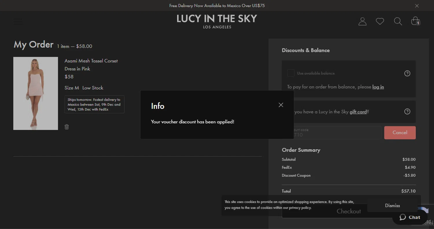 LUCY IN THE SKY Promo Codes 10 Off December 2023