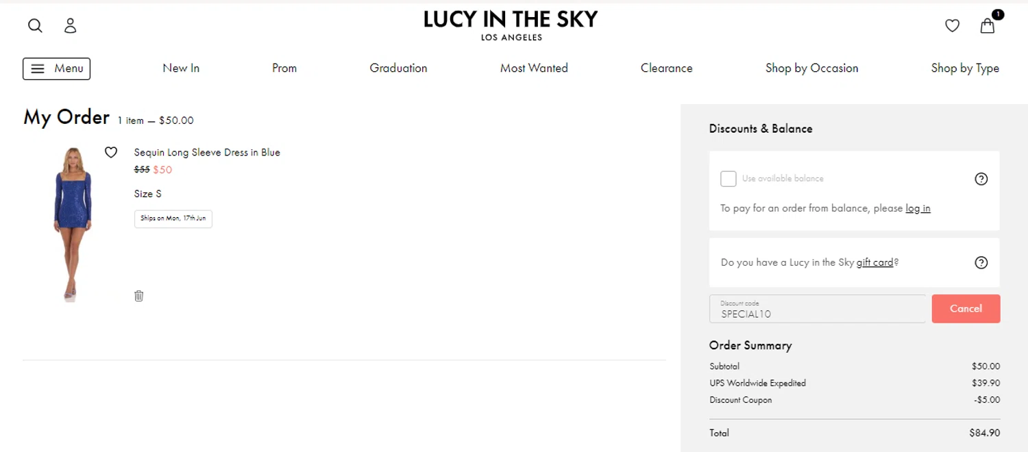 LUCY IN THE SKY Discount Codes 10 Off October 2024