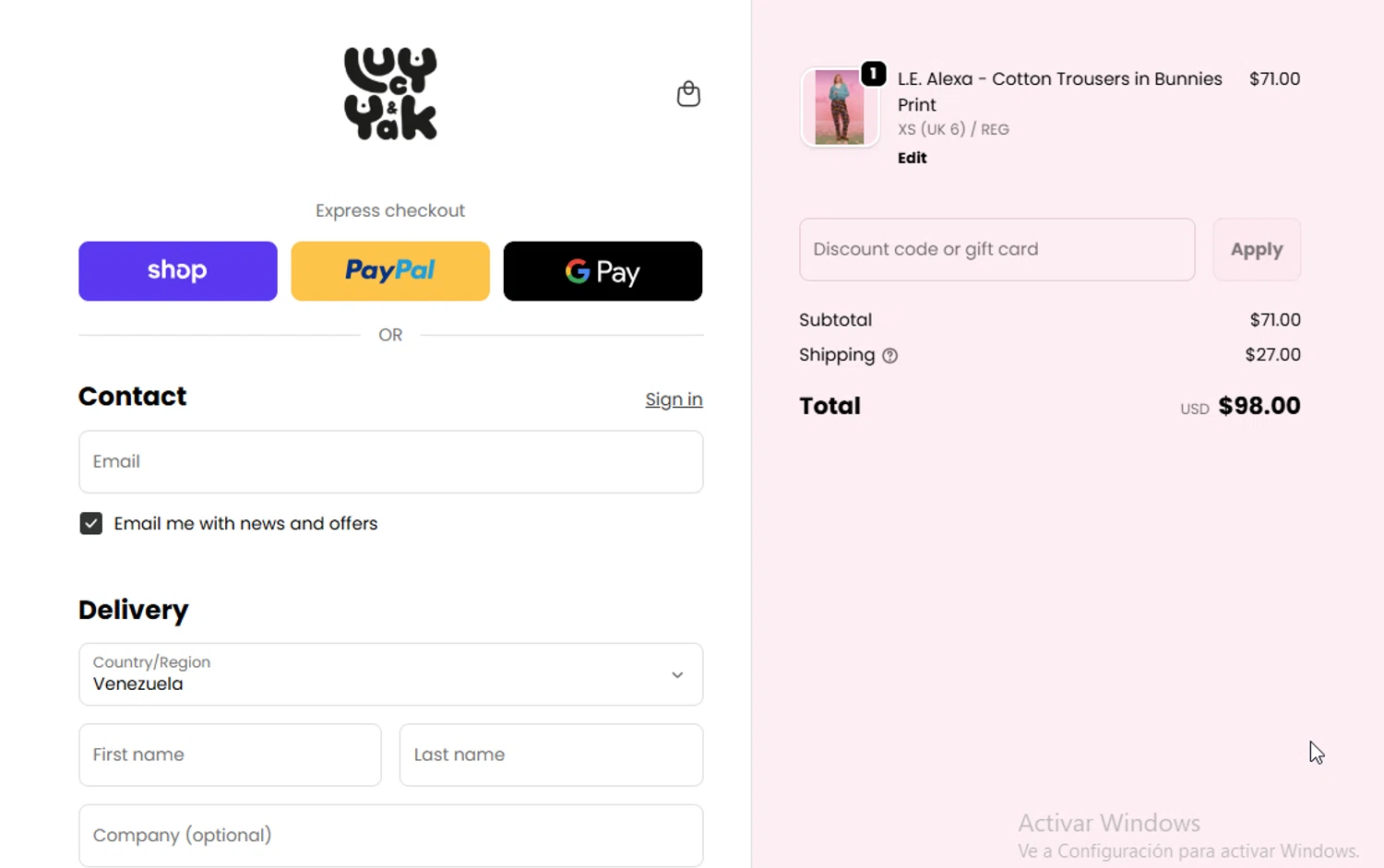 Lucy & Yak discount code screenshot showing code APP10 applied at Lucy & Yak checkout page. Uploaded by SimplyCodes community member ligthYA on Dec 9, 2025